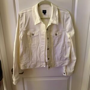 J. Crew Women's White Denim Jacket size Large